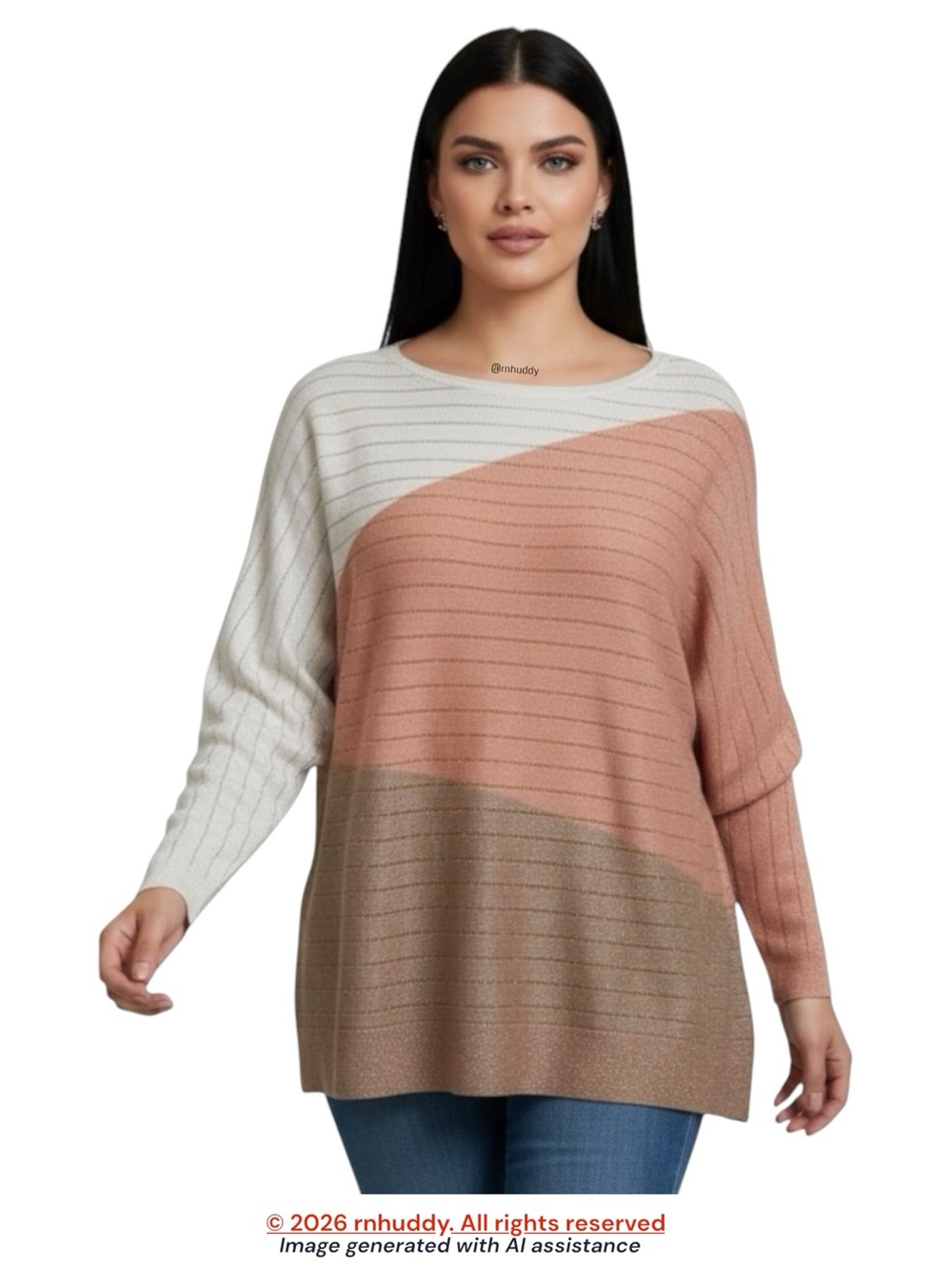 NWT Kathy Ireland 2X color block sweater